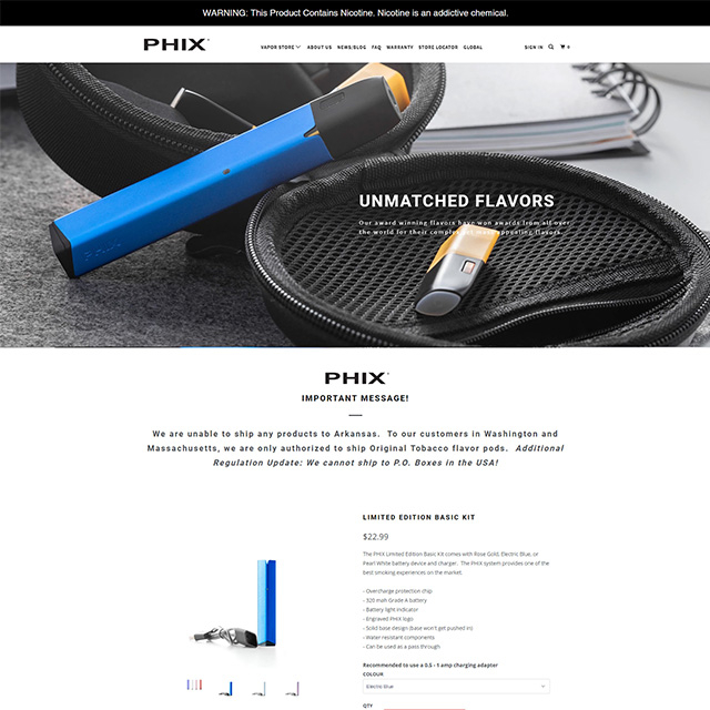 电子烟行业外贸网站设计主题